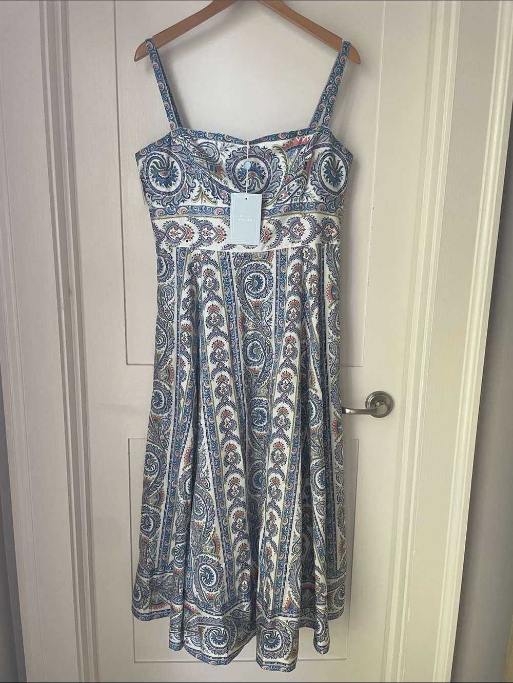 Hill House Margot Dress Blue Corsica Paisley Size XL